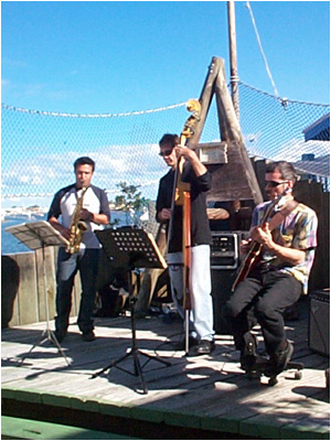 Jazz trio at Fishermans Wharf, Mooloolaba 2002